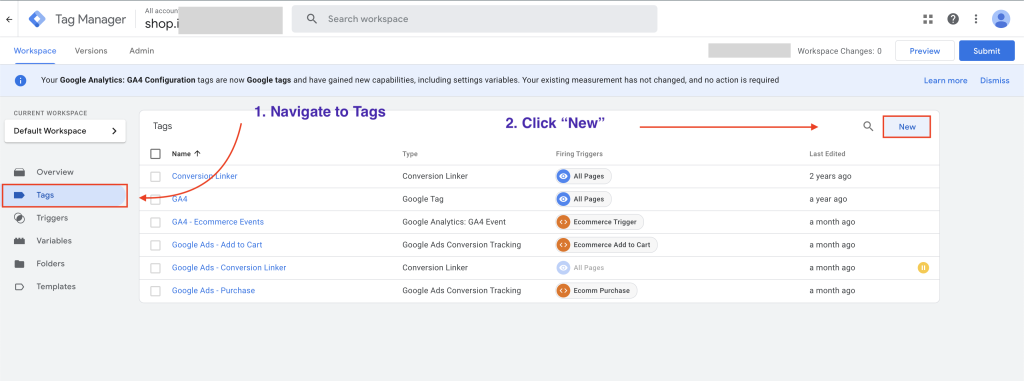 Account Creations with Google Tag Manager