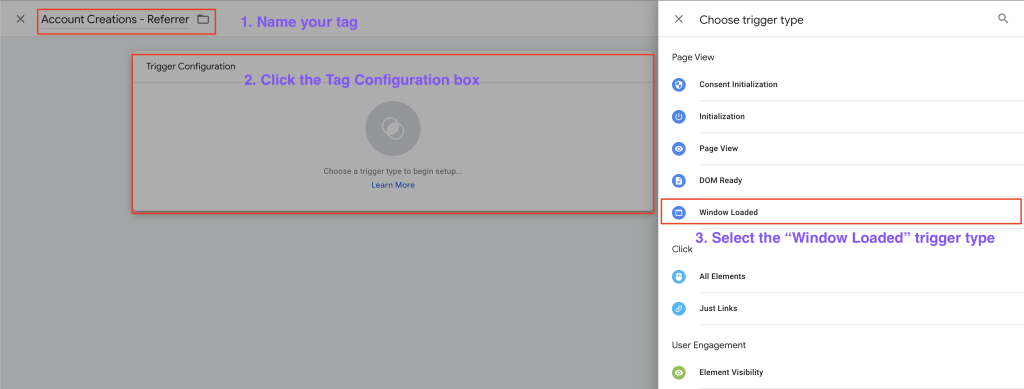 Account Creations with Google Tag Manager